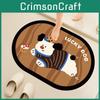 Striped Cute Cartoon Cake Puppy Pattern Diatom Mud Cushion Kitchen Carpet Toilet
