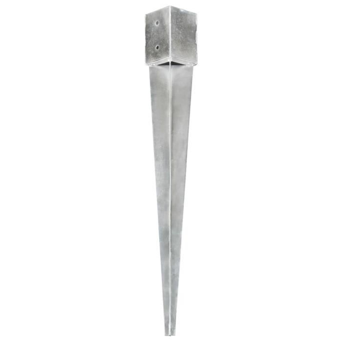 VidaXL Ground Stakes 12 Pcs Silver 10x10x91 Cm Galvanized Steel