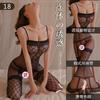 Black silk one-piece free open crotch one-piece stockings female sexy temptation large size full body transparent mood suspender fishnet socks