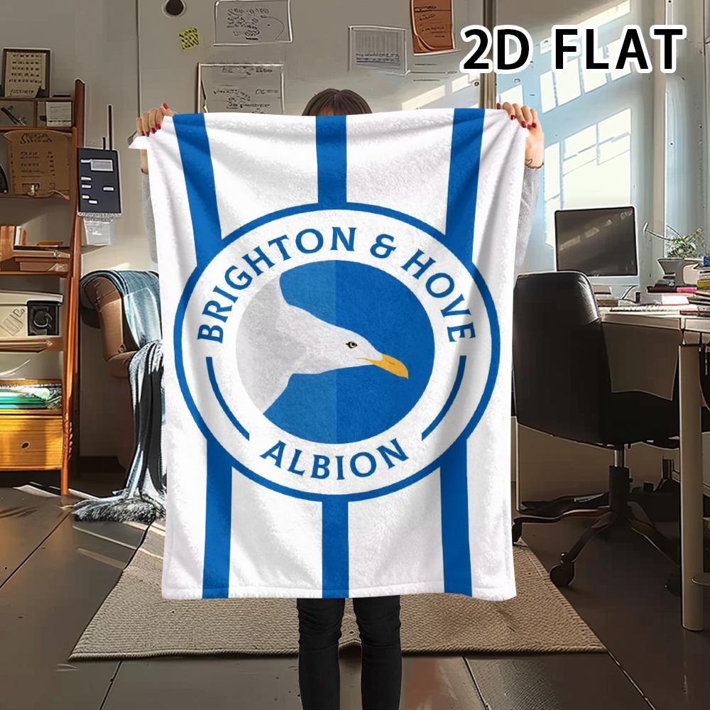 1Pc Brighton Print Flannel Blanket, High quality Comfortable for All Seasons, Home Decor, Warmth and Comfort, Perfect for Christmas Gifts