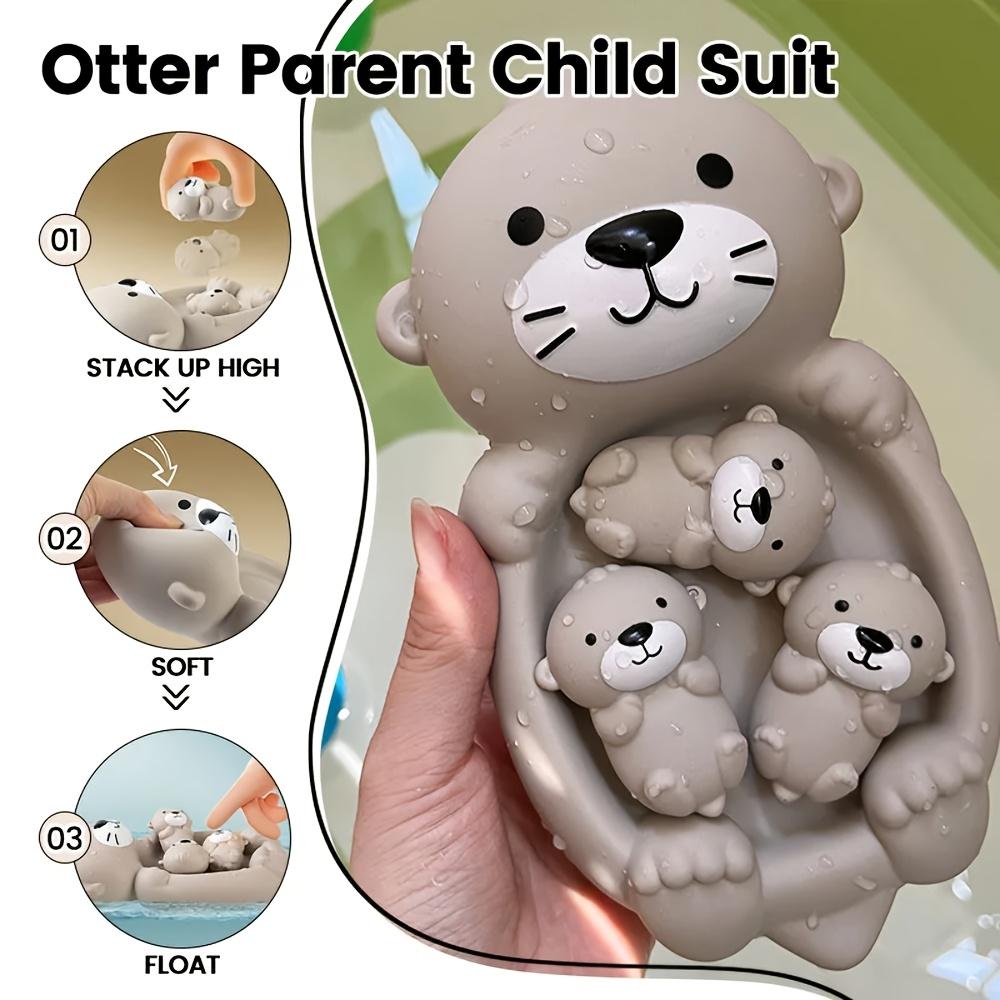 Cute Otter and Seal Silicone Bath Toys - Children's Safe and Durable Water Play Set with Floating Animals - Perfect Gift for Kids