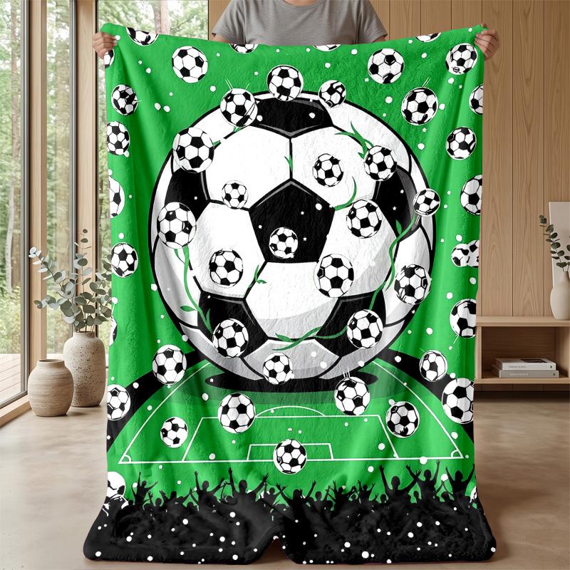 Soccer Ball Breaking Glass Theme blanket Lightweight Warm Flannel Blanket Decorative Throw Blanket for Home Decoration