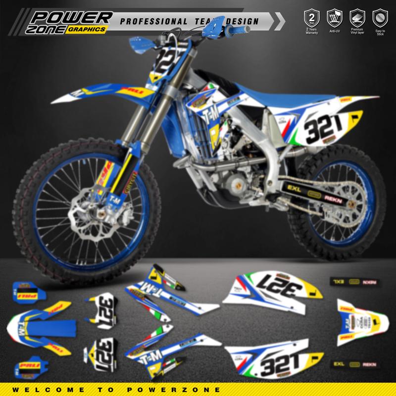 PowerZone Niestandardowe Naklejki Graficzne Zespołu Zestaw Naklejek Dla TM RACING Naklejki 2015 2016 2017 2018 2019 2020 2021 02