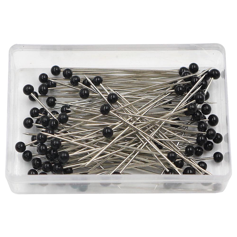 100-Piece Set: 38mm Glass Head Pins in 10 Colors for Sewing and Quilting