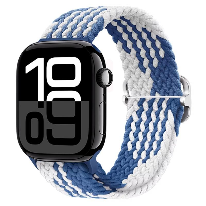 Nylon Braided Loop Band for Apple Watch Ultra/2 49mm 10 9 8 7 46mm 45mm 41mm 6 5 4 SE 44mm 40mm Elastic Strap for iWatch 3 42mm