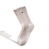 Autumn and Winter Simple Embroidered Soft and Glutinous Wool Solid Color Retro Lace Pile Socks Thick and Warm Mid-calf Socks for Women