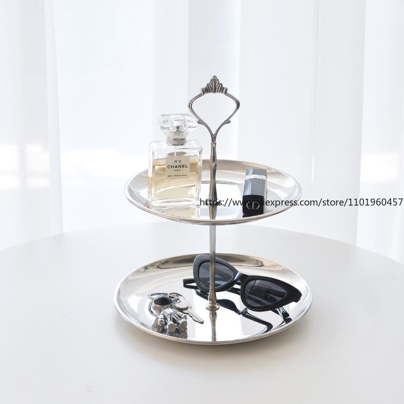 Edelstahl Desktop-Regal Schmuck Schlüssel Lippenstift Kleine Gegenstände Boden Mehrschichtiges Funktionelles Aufbewahrungsregal