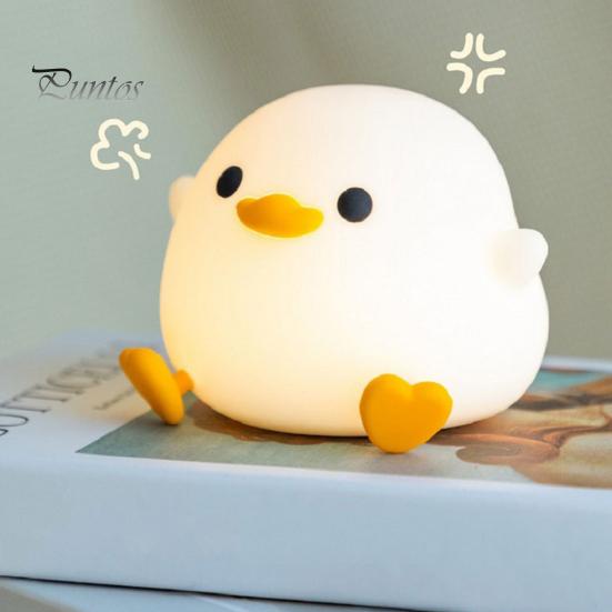 Duck Night Light Dimmable Soft Lighting Flicker Free Rechargeable Adorable Appearance Cartoon Duck LED Bedside Lamp