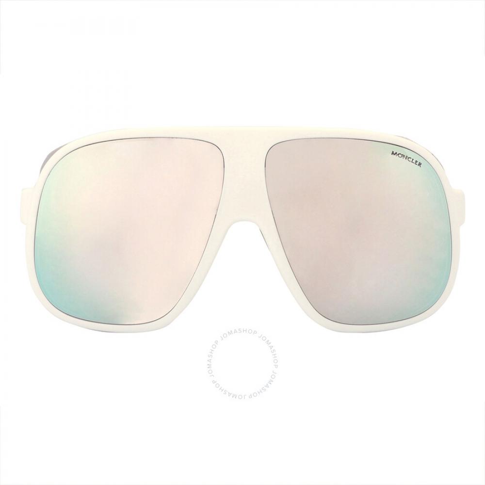 

Moncler Diffractor Smoke Silver Flash Oversized Unisex Sunglasses ML0206 24C 66