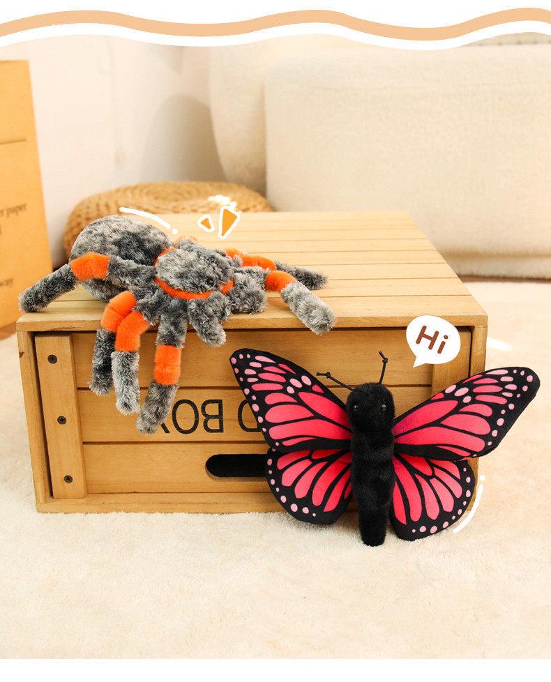Soft and Realistic Insect Plush Toys: Butterfly, Ladybug, Bee Doll, Spider Gift for Kids