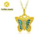 Shuibei 999 Fine Gold Slim Waist Necklace: 3D Hard Gold Women's Pendant Charm, Popular Live Broadcast Hot Seller.