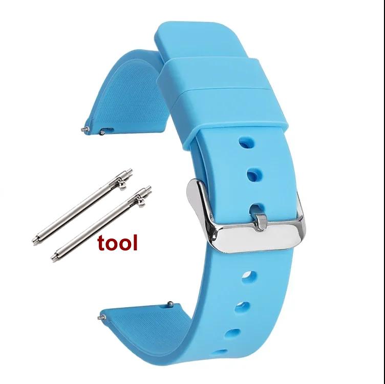 Bracelet Silicone à Libération Rapide 12/14/16mm 18mm 20mm 22mm 24mm Étanche Caoutchouc Bracelet pour Montre Connectée Huawei GT2/GT3
