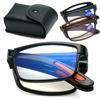 Folding Reading Glasses TR90 Anti Blue Light Portable Eyewear Diopters +1 0 To +4 0 for Women Men with Case