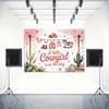 2D Flat Background Banner, Cute Cowgirl "The Little Girl Is Coming Soon"
