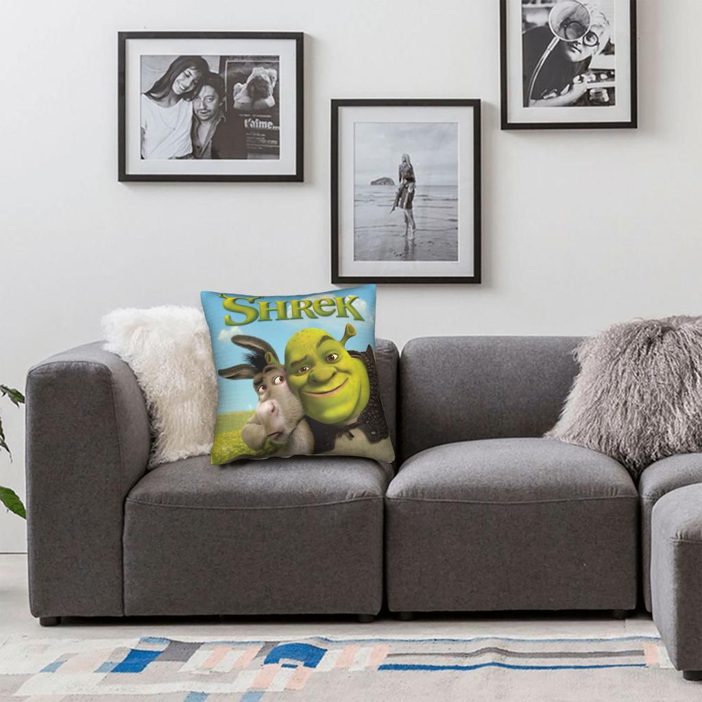 Cartoon Monster Shreks Pillowcase Printed Polyester Cushion Cover Decoration Throw Pillow Case Cover Home Zipper 40X40Cm