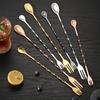Stainless Steel Cocktail Stirring Spoon, Bar Spoon, Long-handled Cocktail Spoon, Ice Spoon, Double-ended Stirring Spoon