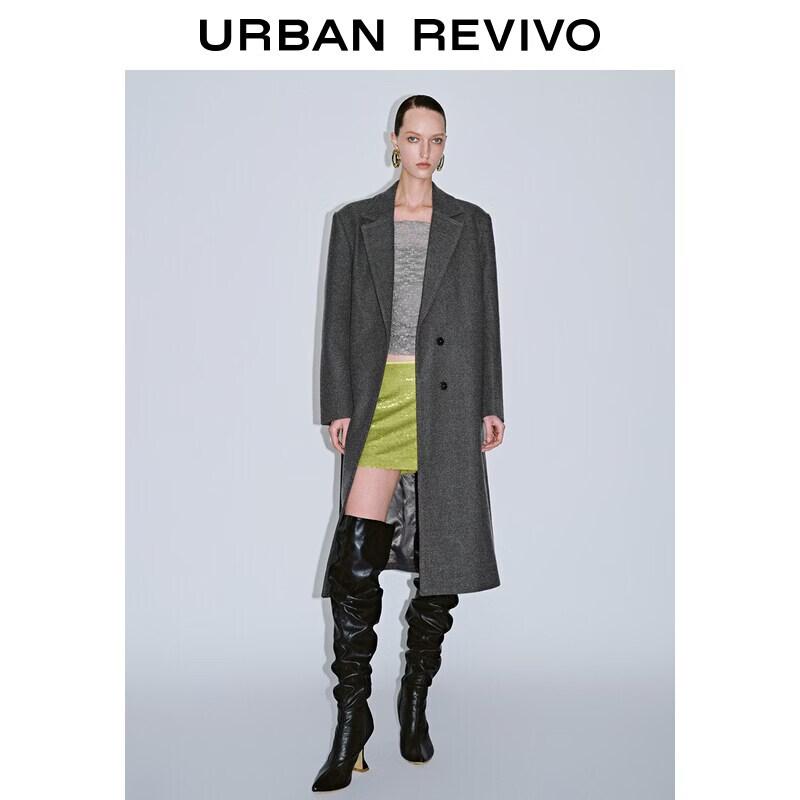 UR 2025 Women s Modern Urban Long Grey Coat XS