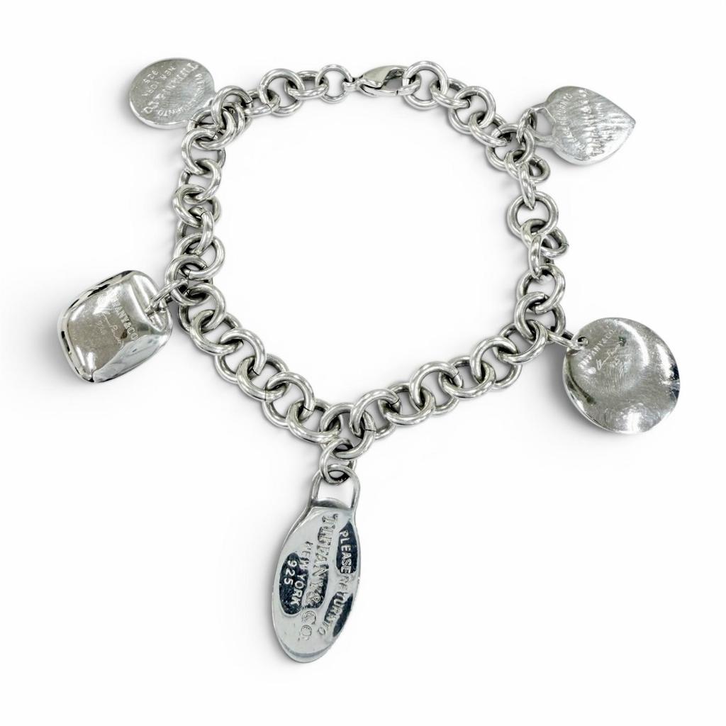 Great TIFFANY&Co. bracelet Return to MultiTag Rare Silver 925 Women Used