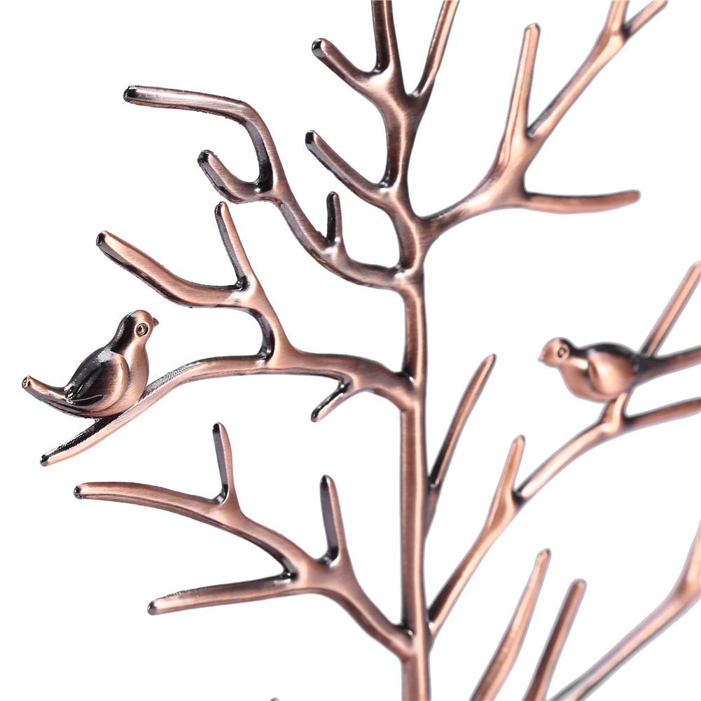 Metal Earring Rack Necklace Organizer Jewelry Holder Ornament Display Tree Stand (Bronze)