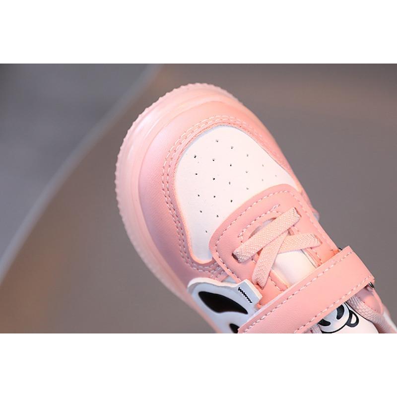 Baby Panda Cartoon Board Shoes LED Light-Up Casual Sneakers for Toddlers & Children Casual Cool Kids Shoes Everyday Sneakers