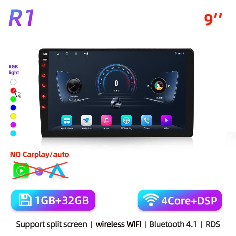 

QLED 4core 2 Din Car Radio Android auto Carplay Android 13 GPS Car Audio 9 дюймов WIFI BT IPS Автомобильный мультимедийный проигрыватель