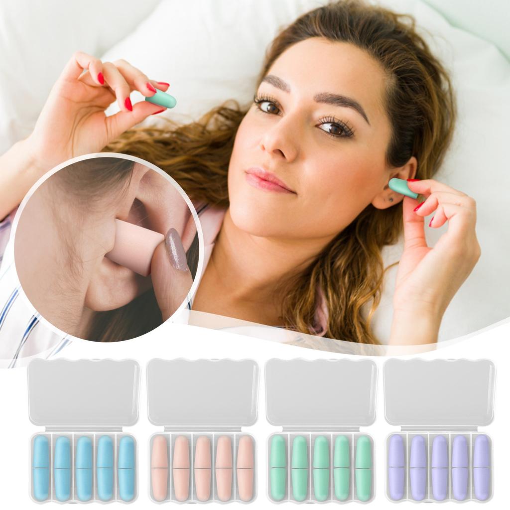 Noise Reduction Sleep Earplugs - Soft Foam, Reusable, Comfortable Ear Plugs for Travel, Study, and Rest