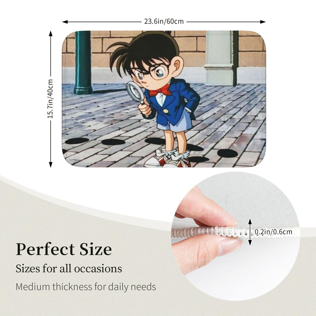 Detectived Anime Conan Floor Door Kitchen Bathroom Mats Anti-Slip Indoor Doormat Garden Living Room Entrance Rug Carpet Footpad