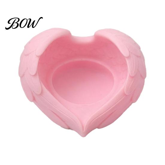 Unique Candle Display Stands 3D Printed Angel Wing Candlestick Ornaments, Heart Shape Decorative Tabletop Holder, Romantic Table Centerpiece, Festive