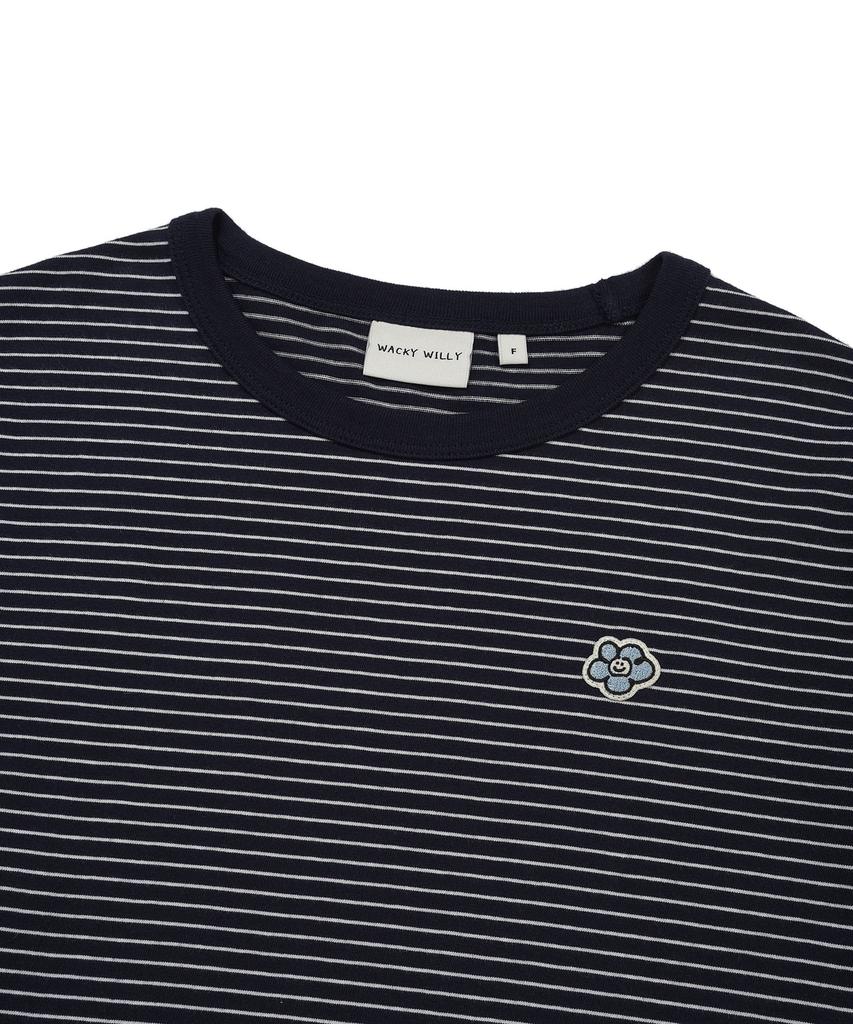 WACKY WILLY Women'S Striped Long Sleeve Navy