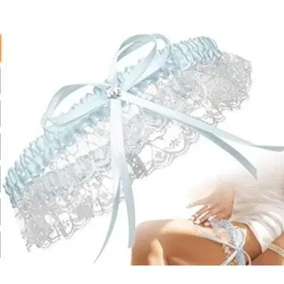 Lace Leg Garter Belt Floral Rhinestone Bow Garter Sexy Navy Bridal Wedding Garter Cosplay Gift Bride Supply