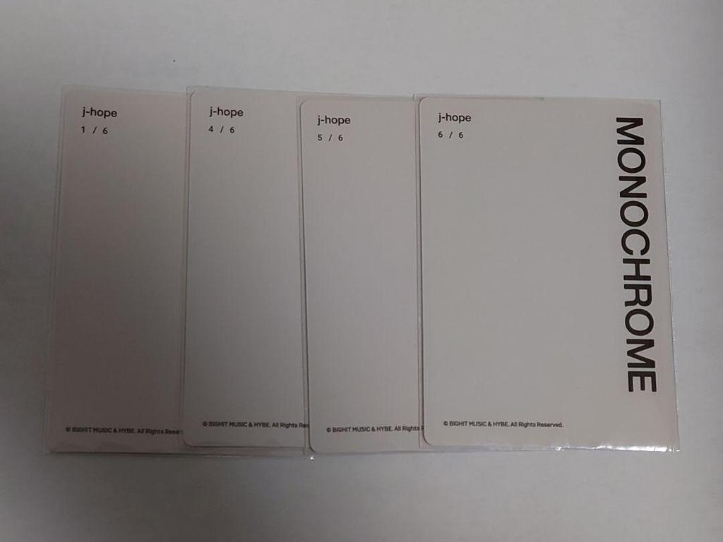 [USED] BTS MONOCHROME Mini Photo Cards J-hope, RM, Unit