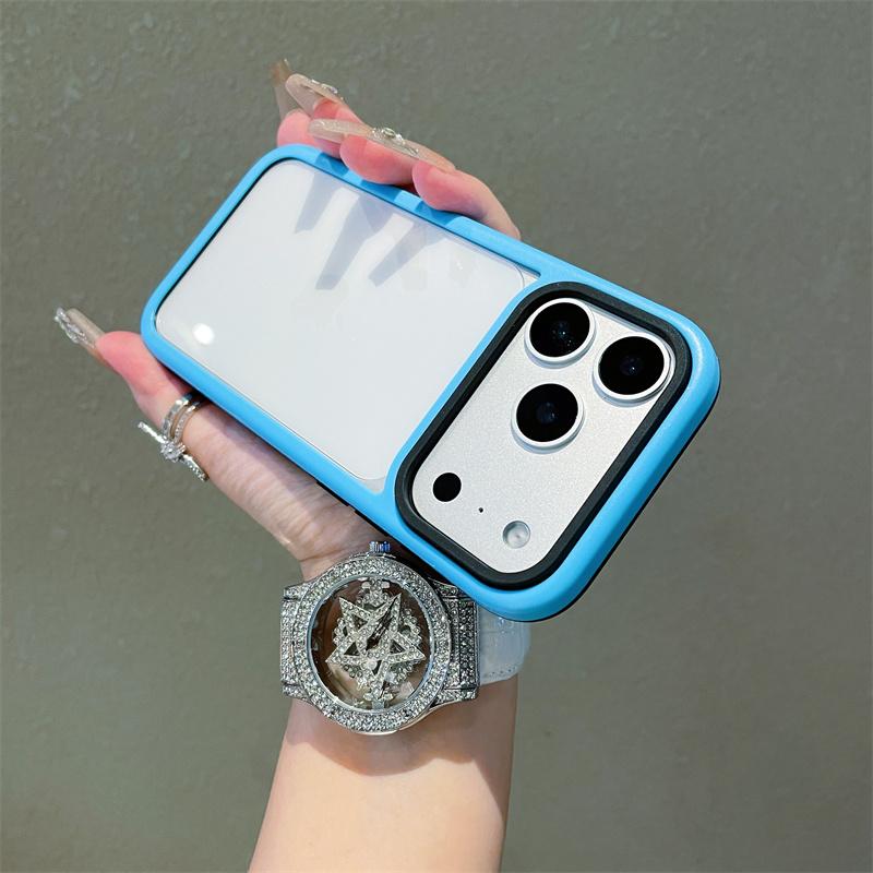 Macaron Color Collision Shockproof Acrylic Transparent Phone Case For iPhone 17 16 Plus 15 14 13 12 Pro Max 11 Clear Hard Cover