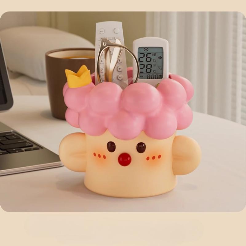 1/2 Stück Niedliches Make-up-Pinsel-Aufbewahrungsregal Kawaii Schreibtisch-Organizer Stifthalter Cartoon-Verzierungen Kosmetik Lippenstift Schreibtisch-Aufbewahrung Dekoration