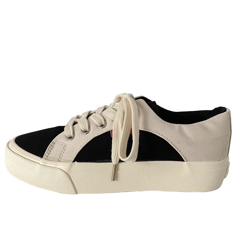 

HY-905 ретро гонконгский стиль пара парусиновые туфли женская обувь 2025 новые кроссовки повседневная ниша плоская подошва толстая 35