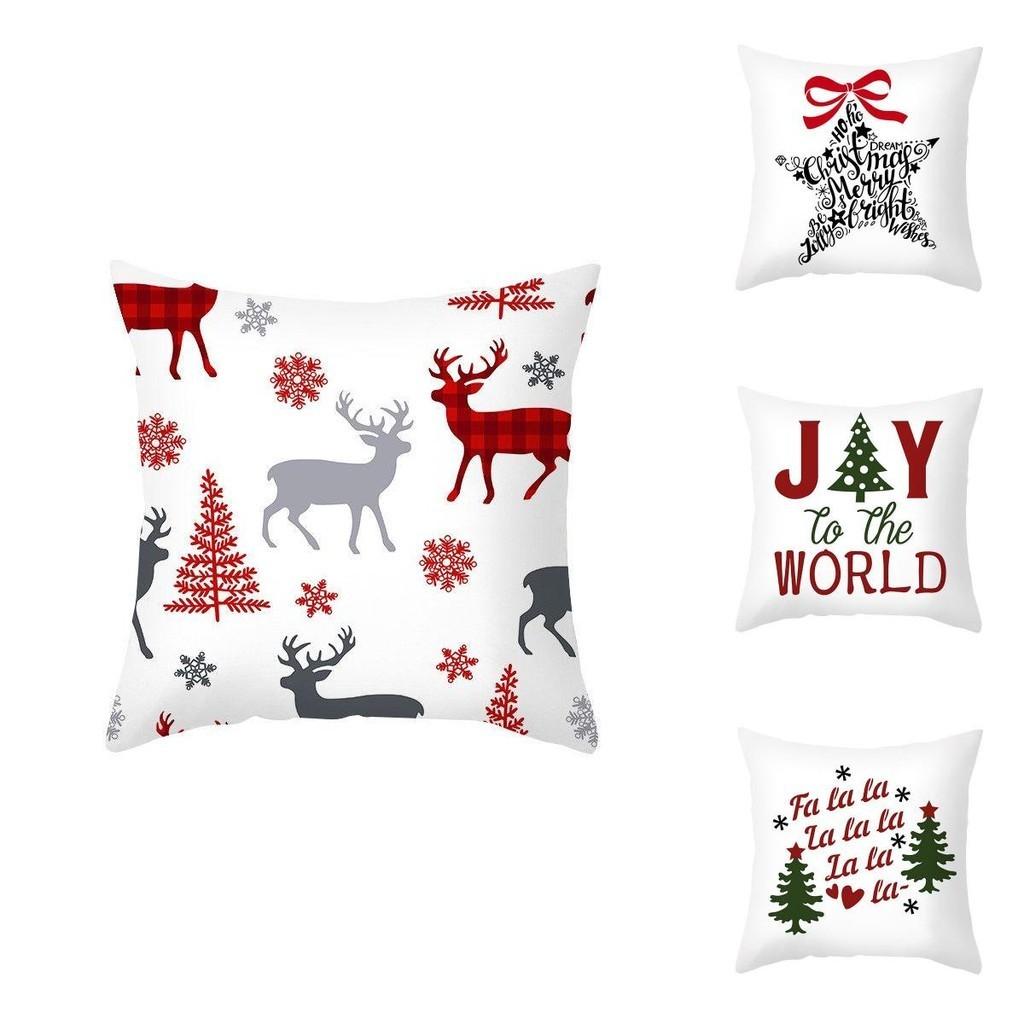 Festive Christmas Pillow Case Cushion Cover Featuring Adorable Reindeer Design