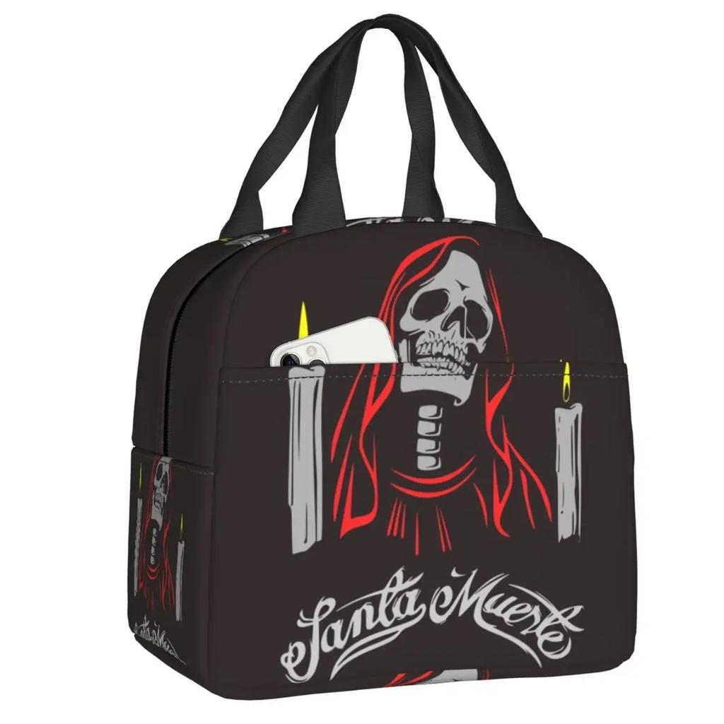 Santa Muerte Sfânta Moarte Cutii de Prânz Portabile Femei Impermeabile Mexicane Ziua Morților Craniu de Zahăr Răcitor Termic Izolat pentru Mâncare