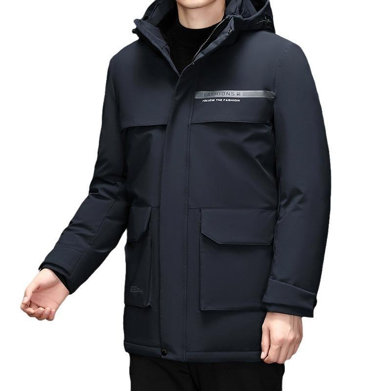 Medium and long new down jackets men's work clothing old goose down jackets men's thickened elderly jackets