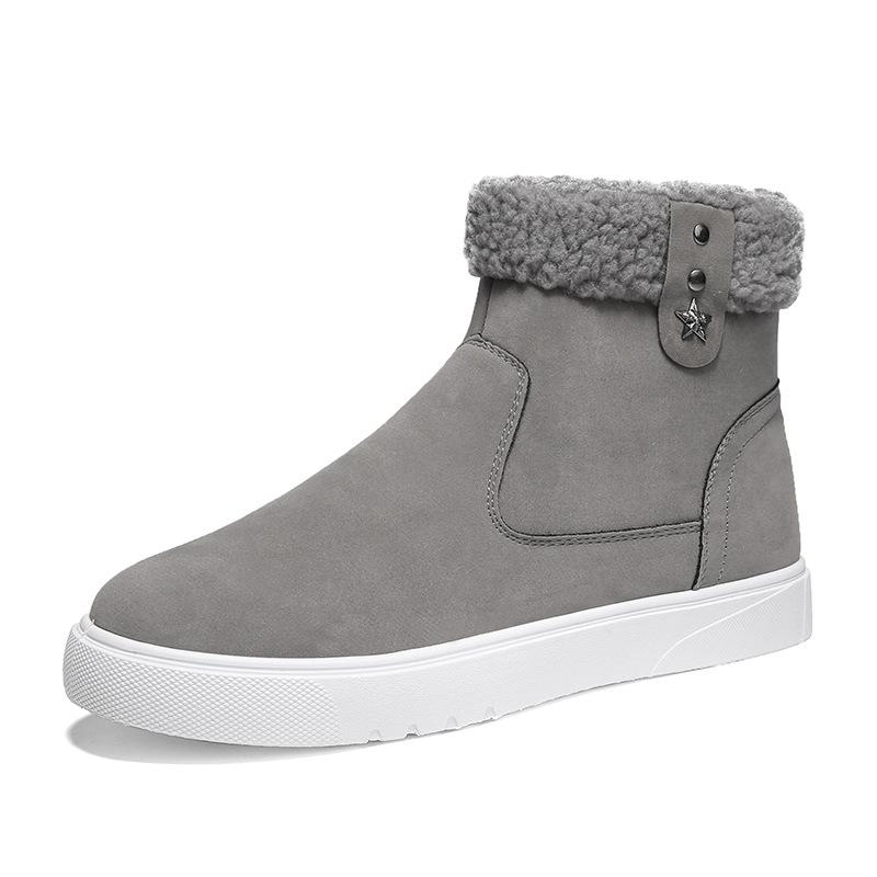 Northeast Outdoor Snow Boots, Winter Cotton Warm Fashion Casual Cotton Shoes Round Head Sleeve Martin Boots Men's S030