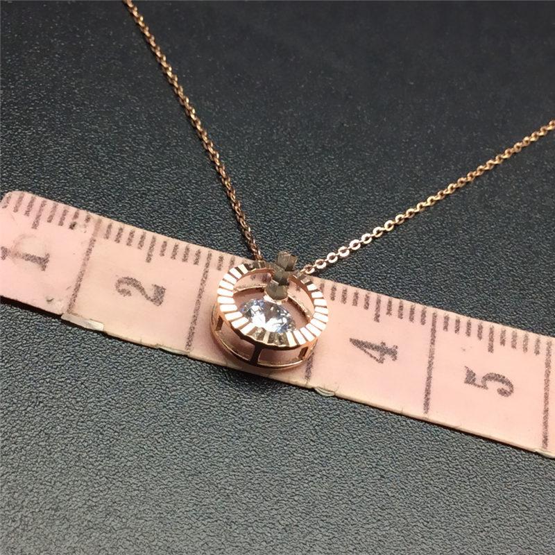 Exquisite 585 Purple Plated Rose Gold Color Gold Shiny Necklace Exquisite Fashion Design Round Shiny Zircon Set Chain