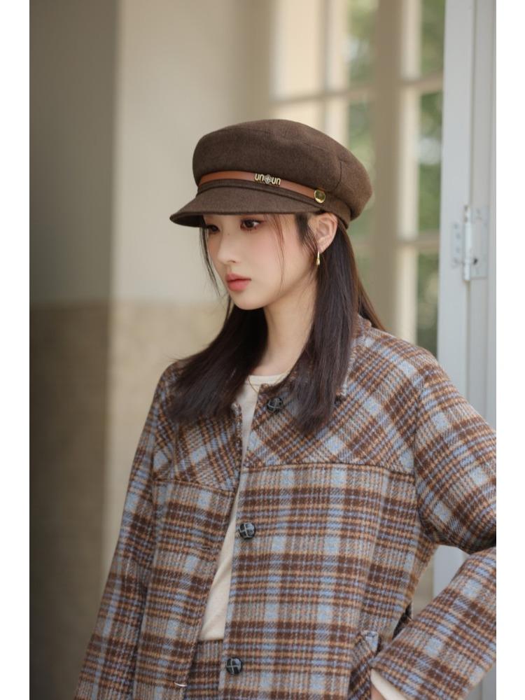 Autumn and Winter New Hat Women's Woolen Navy Hat Retro Simple Fashion Cap Perfect for Cold Weather, Winter Headwear