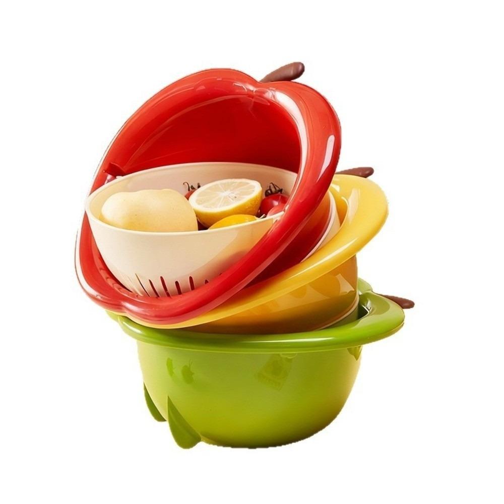 Quick Draining Kitchen Drain Basket Double Layer Strainer Basket New Fruit Washer Bowl  Kitchen Use