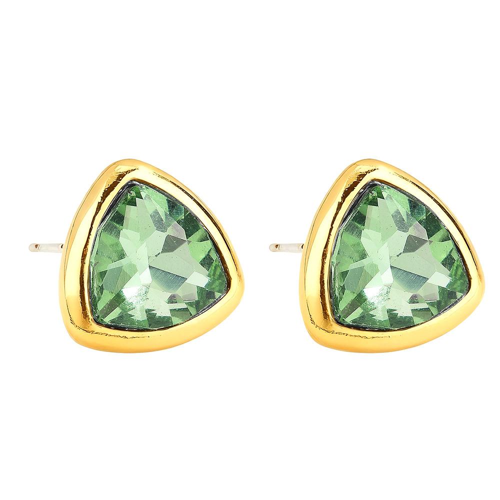 Spanish Temperament Triangular Crystal Earrings Women S Ear Jewelry Women S Fashion High-End Stud Earrings Women