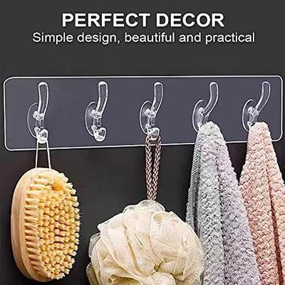 Transparent Self Adhesive Hooks For Kitchen Bathroom Organizer Transparent Strong Adhesive Door Wall Hanger Key Holder Heavy
