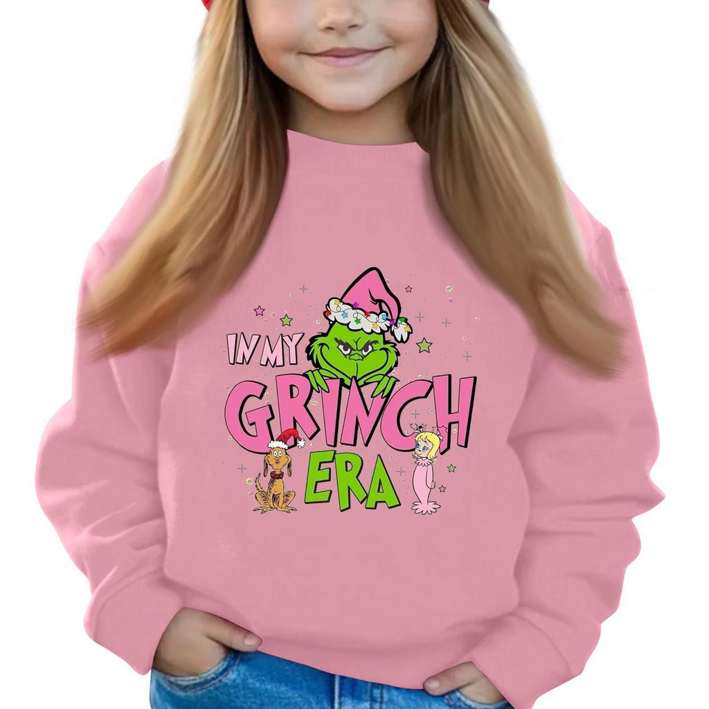 Julegenser for jenter med rund hals til barn, trykte babytopper