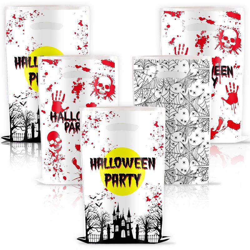 Halloween Treat Goodie Bags 10/30 Pcs Portable Handle Reusable Gift Pouches for Kids Trick or Treat Party Giveaways
