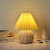 LED Stoff Plissee Lampenschirm Retro Rattan Streifen USB Schlafzimmer Nachttisch Lampe Schreibtisch Lampe Indoor Hause Dekoration Beleuchtung Leuchte