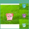 Charming Glow-in-the-dark Chubby Hexagonal Dragon Figurines For Garden Decor