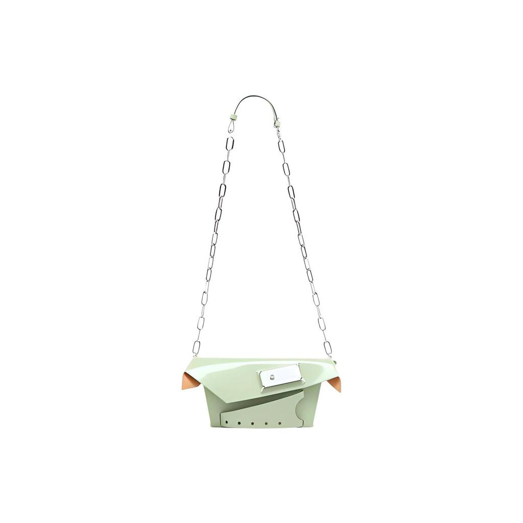 Maison Margiela Designer Brand Logo Embellished Geometric Shape Leather Box Bag Women Shoulder Bag Green S61WF0025-P2714-T7333-MATCHA