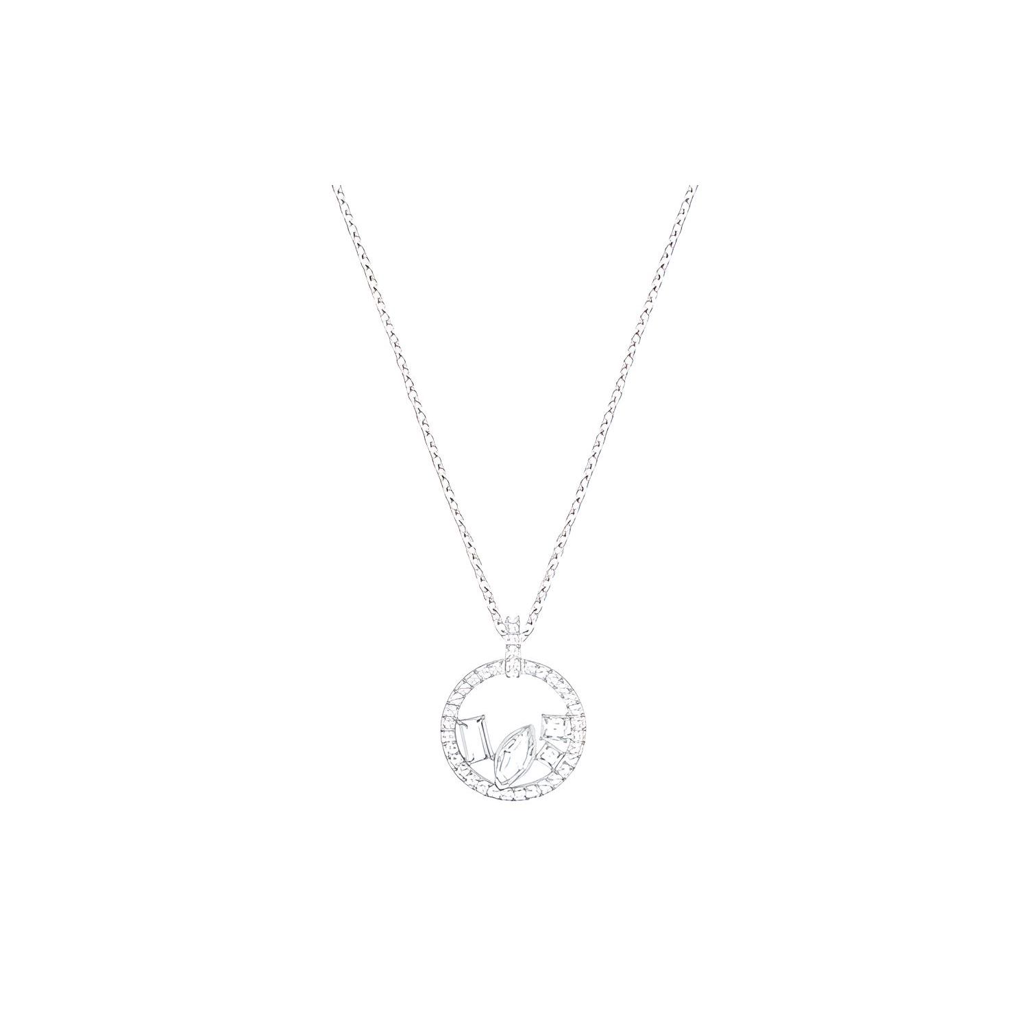 Swarovski Round Ring Necklace Women necklace Plated-White-Gold 5351322 White Gold-Plated