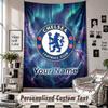 Custom Tapestry Wall Hanging, Chelsea FC Personalized Name Text Home Wall Decor